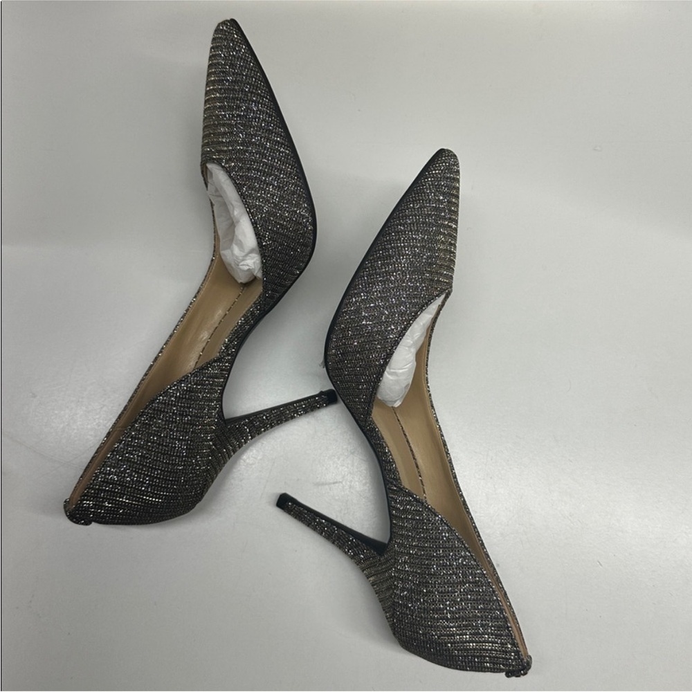Michael Kors Nathalie Heels High Heel Shoes Pointed Toe Glitter Metallic 9.5 - Picture 5 of 10